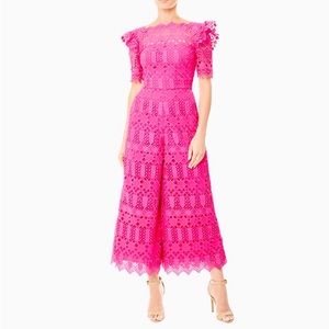 Temperley London Amelia Lace Dress Jumpsuit Bridesmaid Wedding Formal Pink New